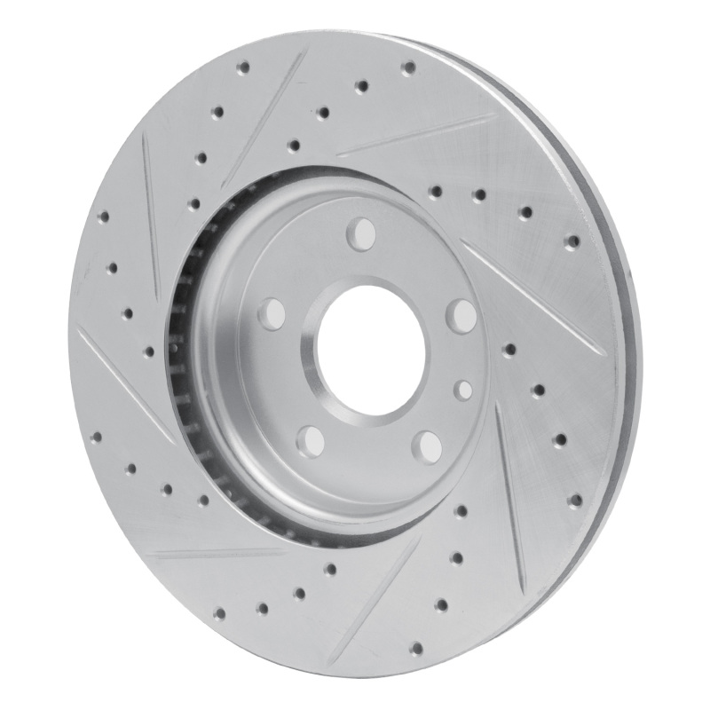Lexus IS250 Brake Rotor (1) - Rear Right - R1 Concepts - Drilled & Slotted - Silver - `06-`15